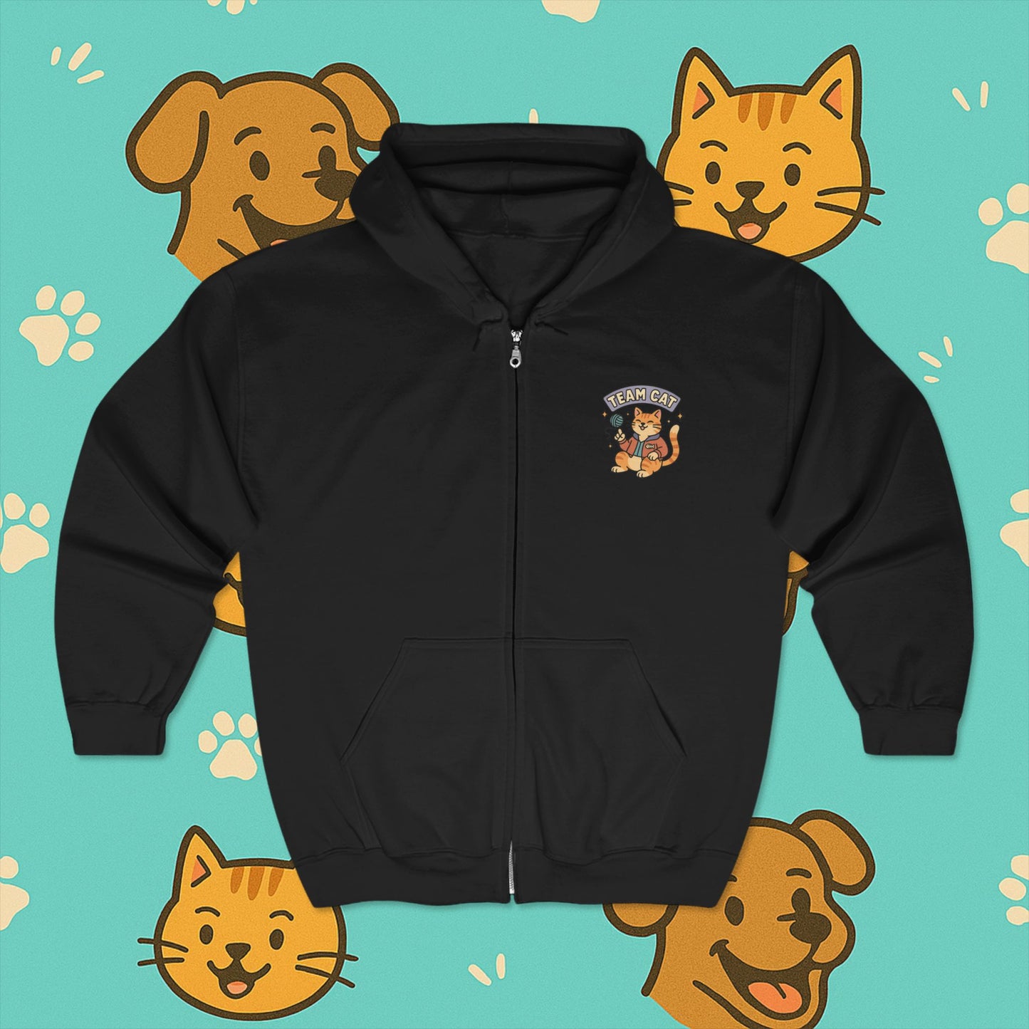 Team Cat- Full Zip Hoodie